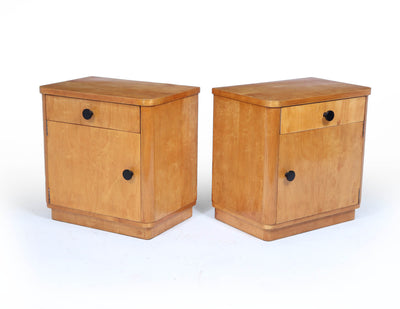 Pair of Art Deco Maple Bedside Cabinets