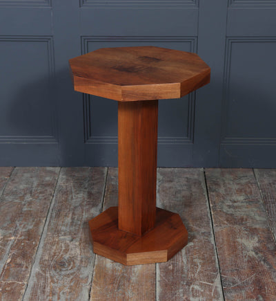 Art Deco Octagonal Walnut Pedestal Table