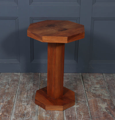 Art Deco Octagonal Walnut Pedestal Table