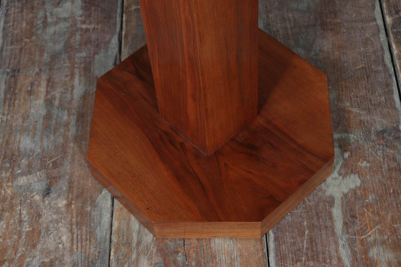 Art Deco Octagonal Walnut Pedestal Table