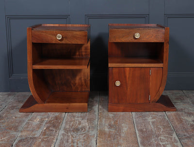 Pair of Art Deco Walnut Bedside Cabinets