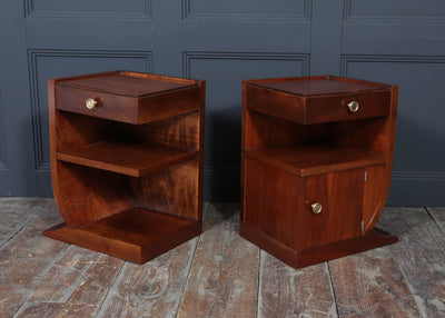 Pair of Art Deco Walnut Bedside Cabinets