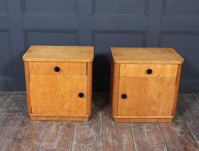 Pair of Art Deco Maple Bedside Cabinets