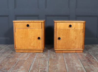 Pair of Art Deco Maple Bedside Cabinets