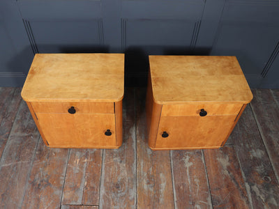 Pair of Art Deco Maple Bedside Cabinets