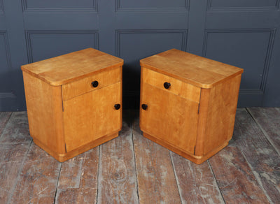 Pair of Art Deco Maple Bedside Cabinets