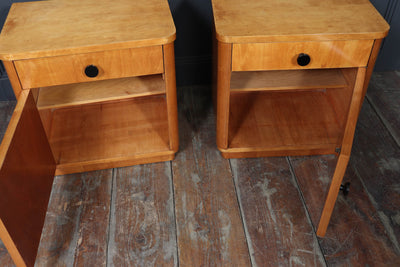 Pair of Art Deco Maple Bedside Cabinets