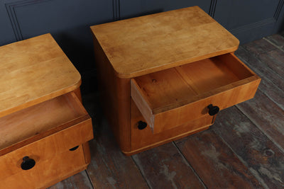 Pair of Art Deco Maple Bedside Cabinets