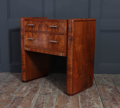French Art Deco Walnut Side Cabinet with Inlay, c. 1930s