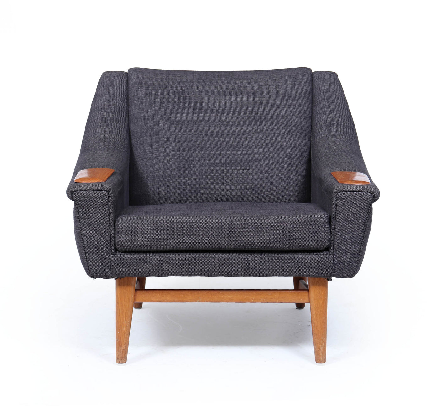 Mid-Century Modern Danish Armchair with oak Arm Rests, c. 1960s