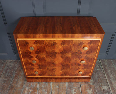 1930s Art Deco Burr Walnut Chest of Drawers