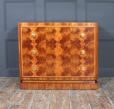1930s Art Deco Burr Walnut Chest of Drawers