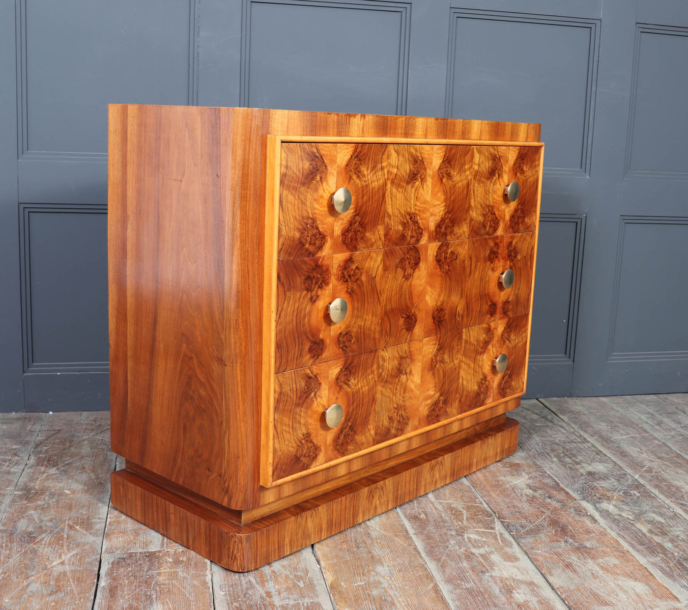 1930s Art Deco Burr Walnut Chest of Drawers