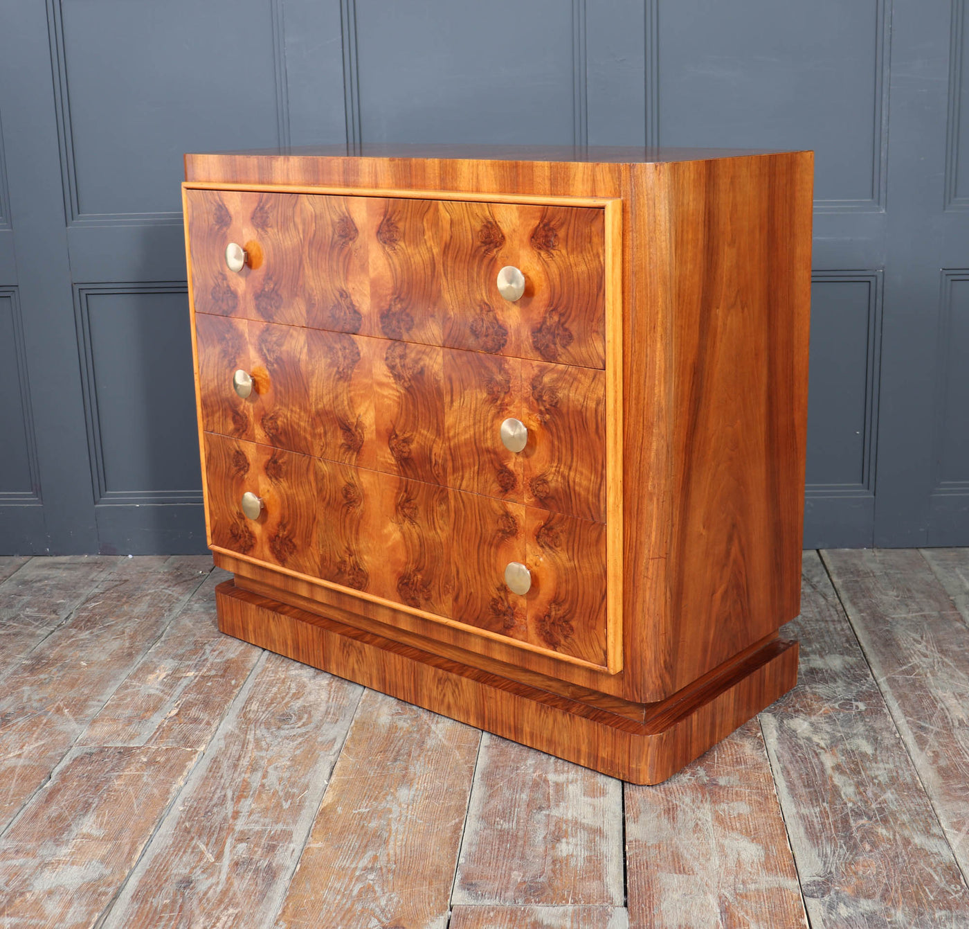 1930s Art Deco Burr Walnut Chest of Drawers