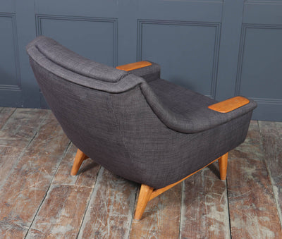 Mid-Century Modern Danish Armchair with oak Arm Rests, c. 1960s
