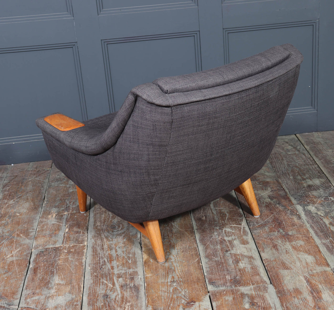 Mid-Century Modern Danish Armchair with oak Arm Rests, c. 1960s