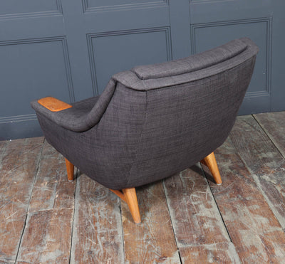 Mid-Century Modern Danish Armchair with oak Arm Rests, c. 1960s