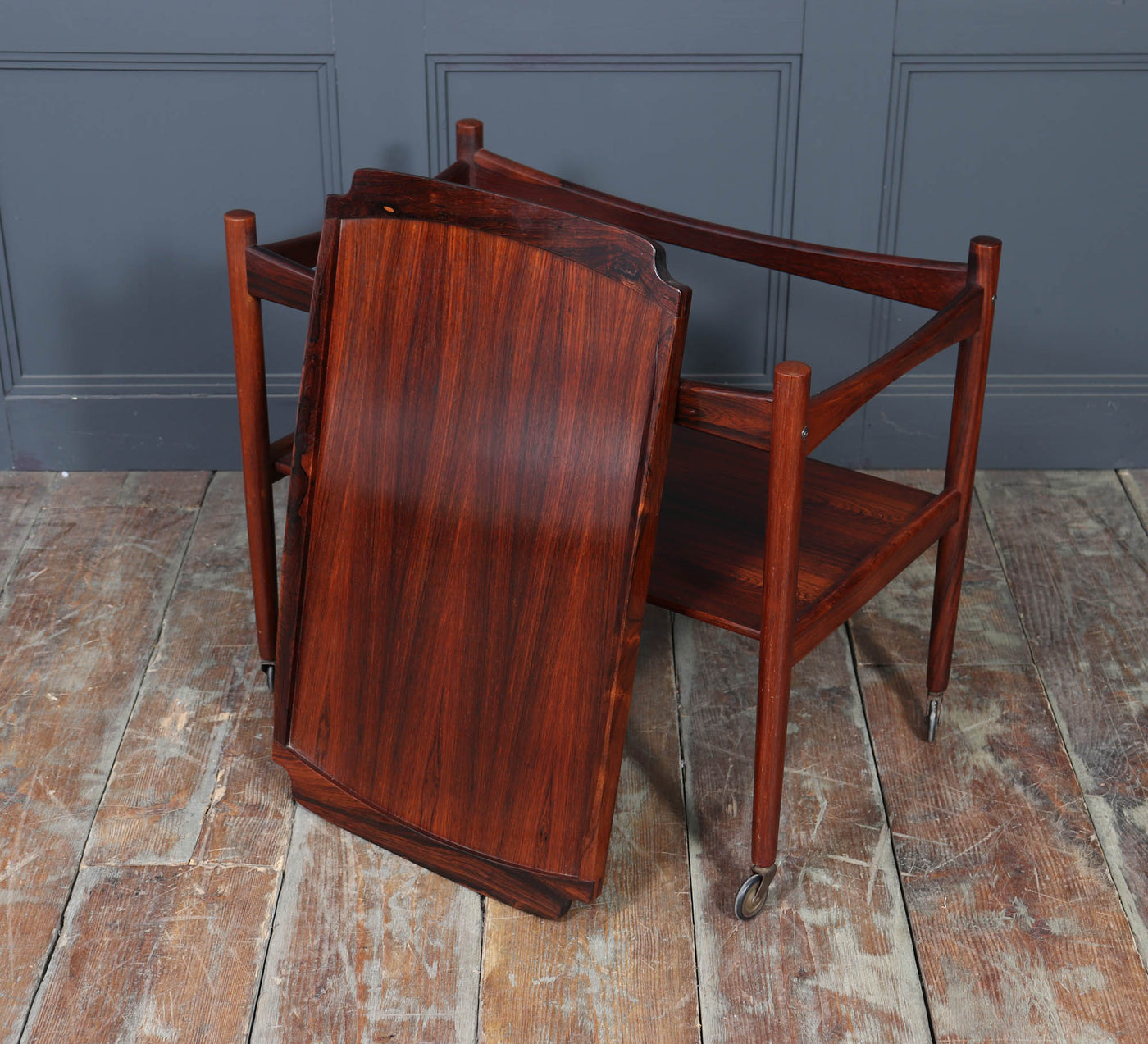 Mid-Century Danish Rosewood Drinks Trolley, 1960s