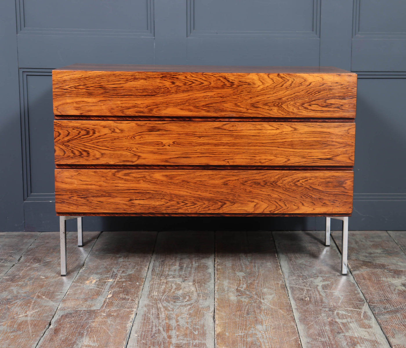 Mid-Century Danish Rosewood Chest of Drawers on Chrome Legs , 1960s