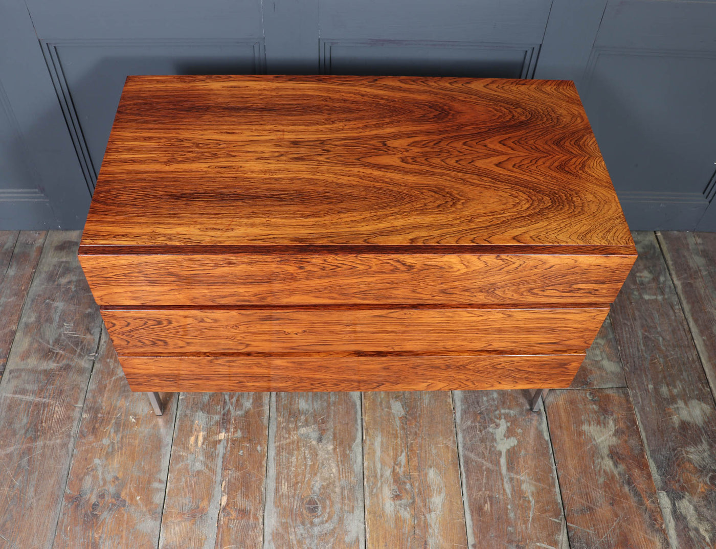 Mid-Century Danish Rosewood Chest of Drawers on Chrome Legs , 1960s