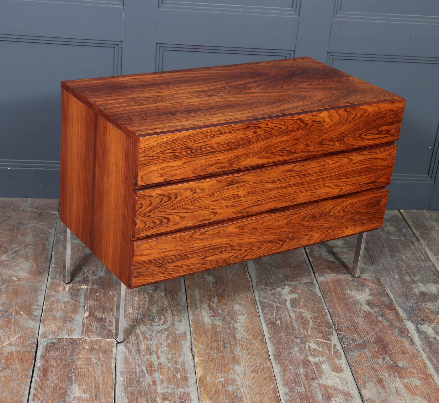 Mid-Century Danish Rosewood Chest of Drawers on Chrome Legs , 1960s
