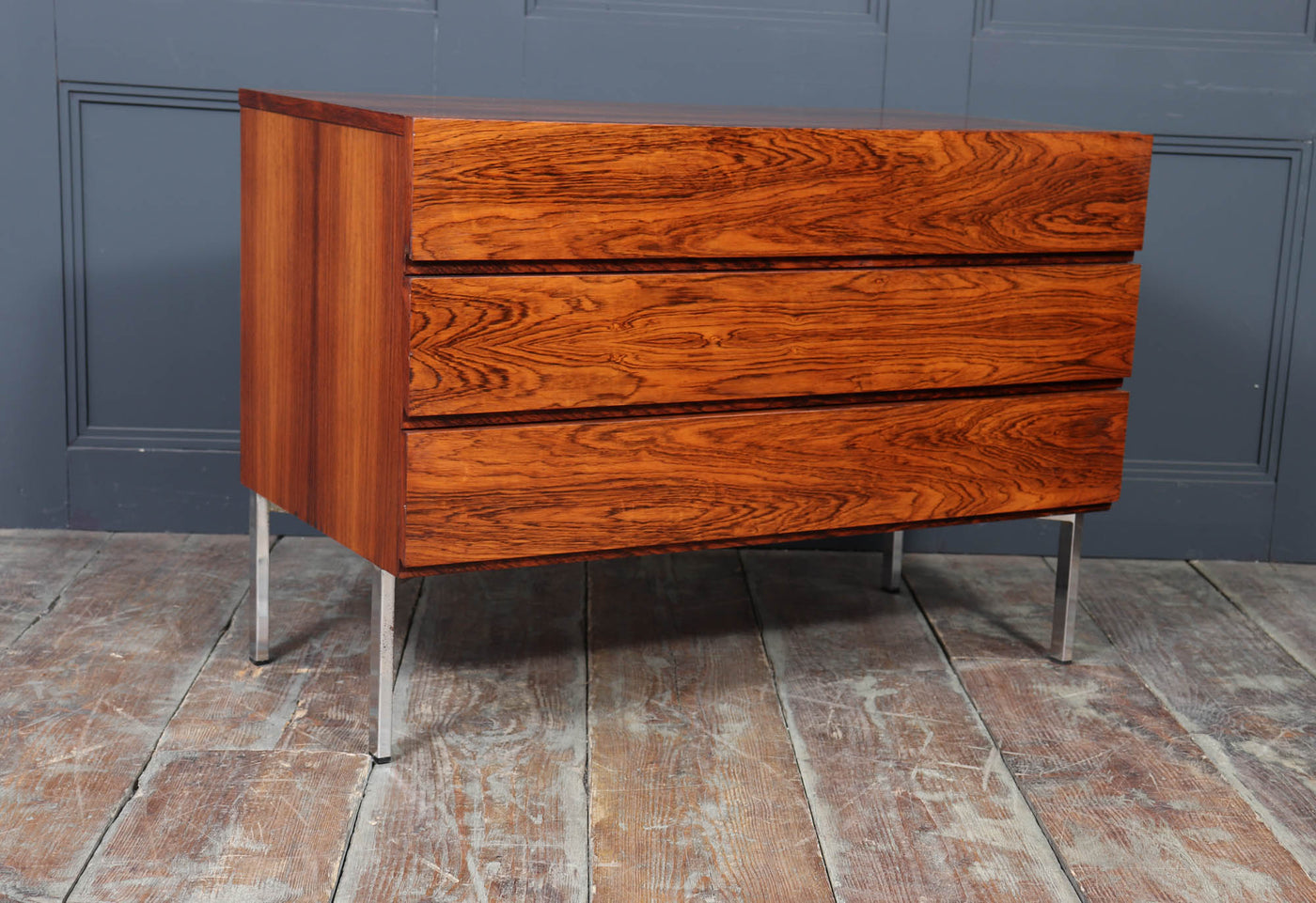 Mid-Century Danish Rosewood Chest of Drawers on Chrome Legs , 1960s