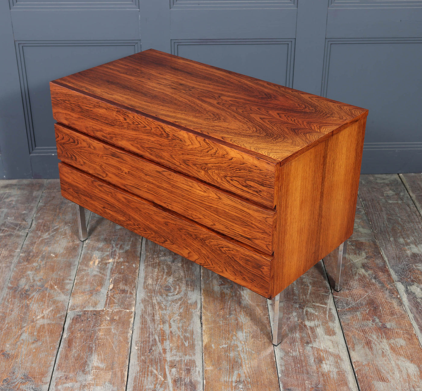 Mid-Century Danish Rosewood Chest of Drawers on Chrome Legs , 1960s