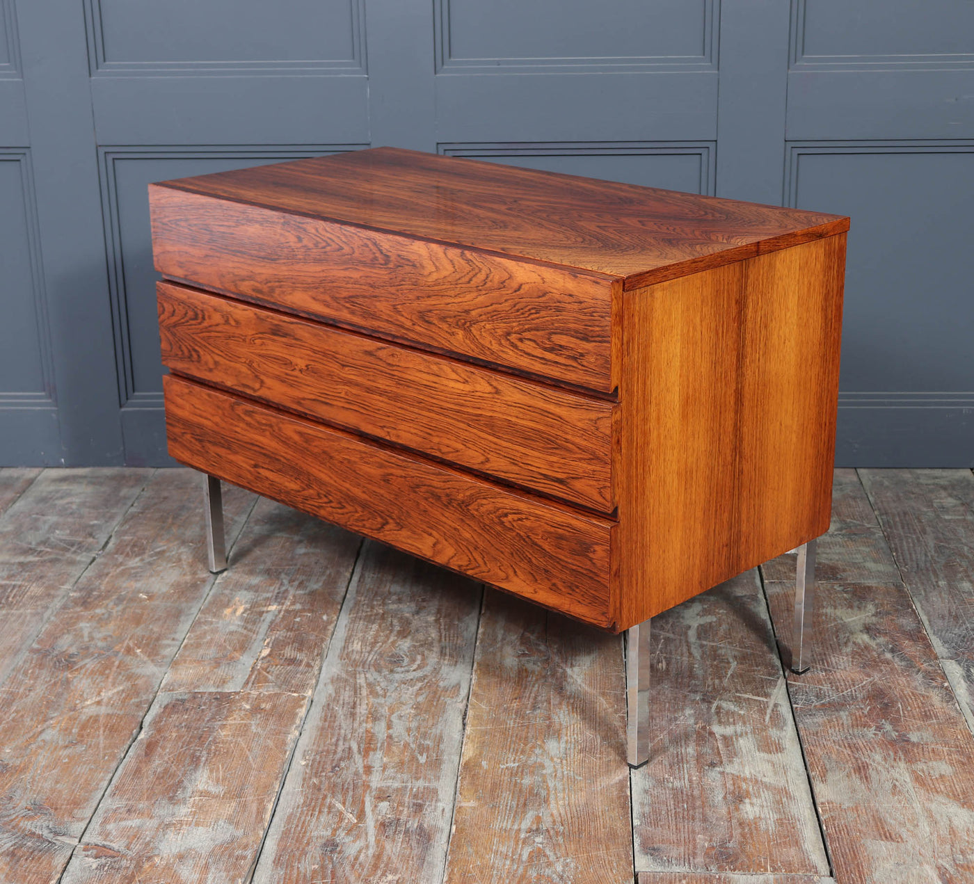 Mid-Century Danish Rosewood Chest of Drawers on Chrome Legs , 1960s