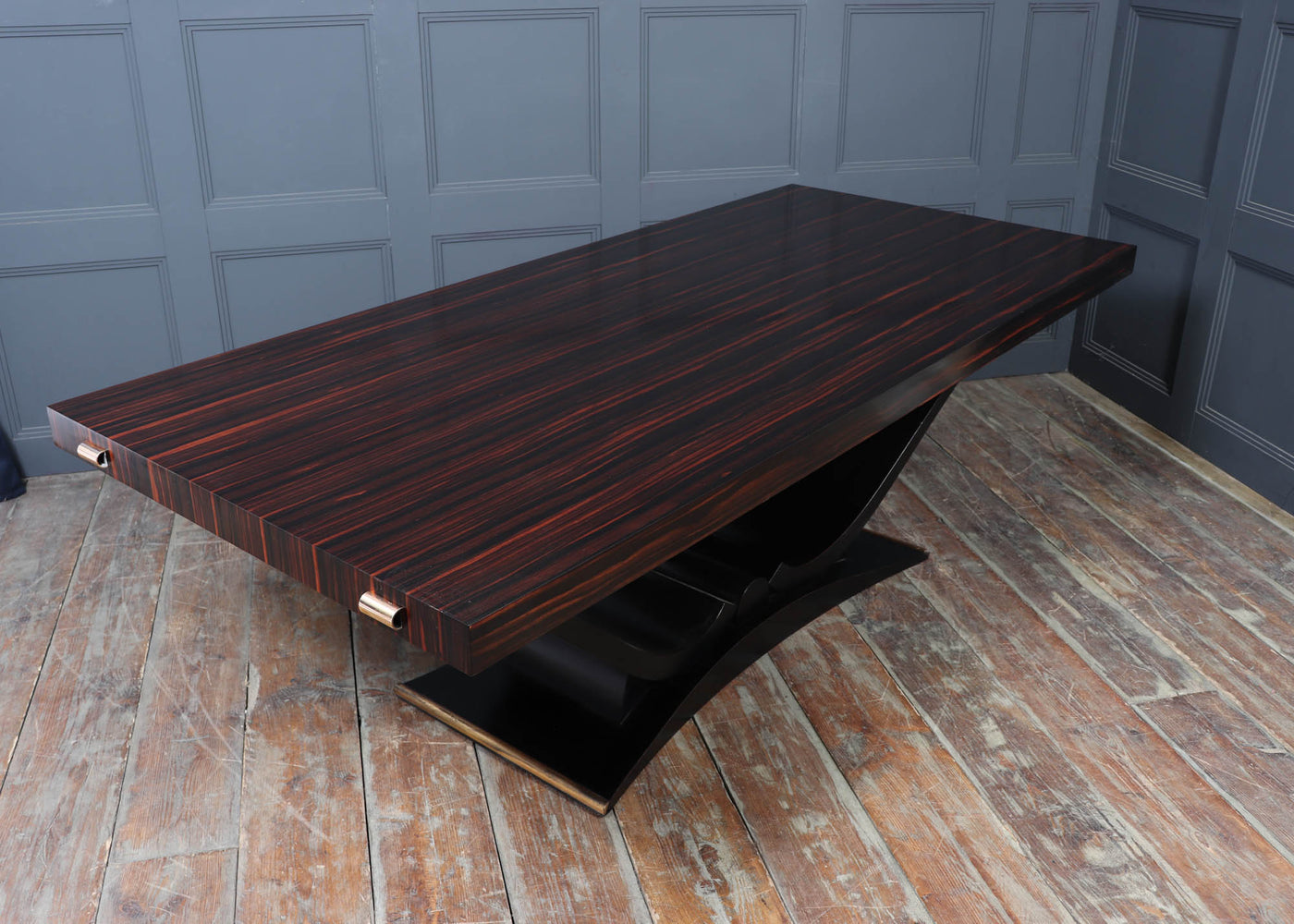 Art Deco Macassar Ebony 14 Seat Dining Table