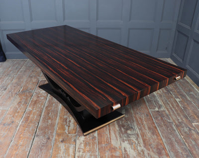Art Deco Macassar Ebony 14 Seat Dining Table