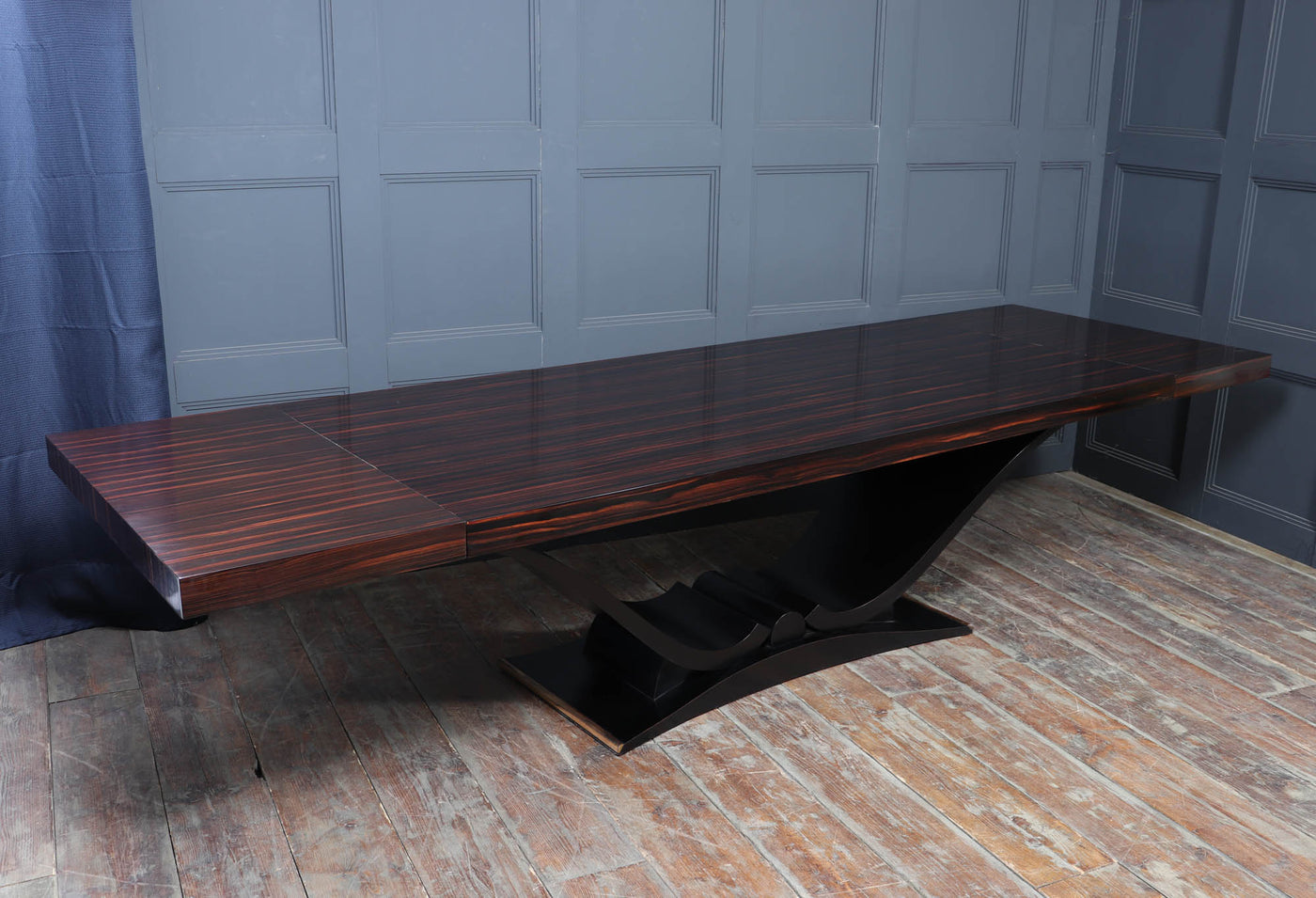 Art Deco Macassar Ebony 14 Seat Dining Table