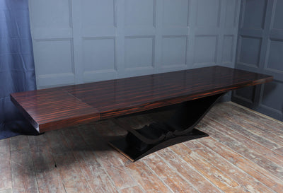 Art Deco Macassar Ebony 14 Seat Dining Table