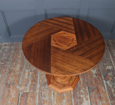 Art Nouveau Pedestal Table signed GUS