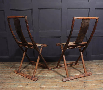 Pair of 17th century Chinese Folding Traveling Chairs