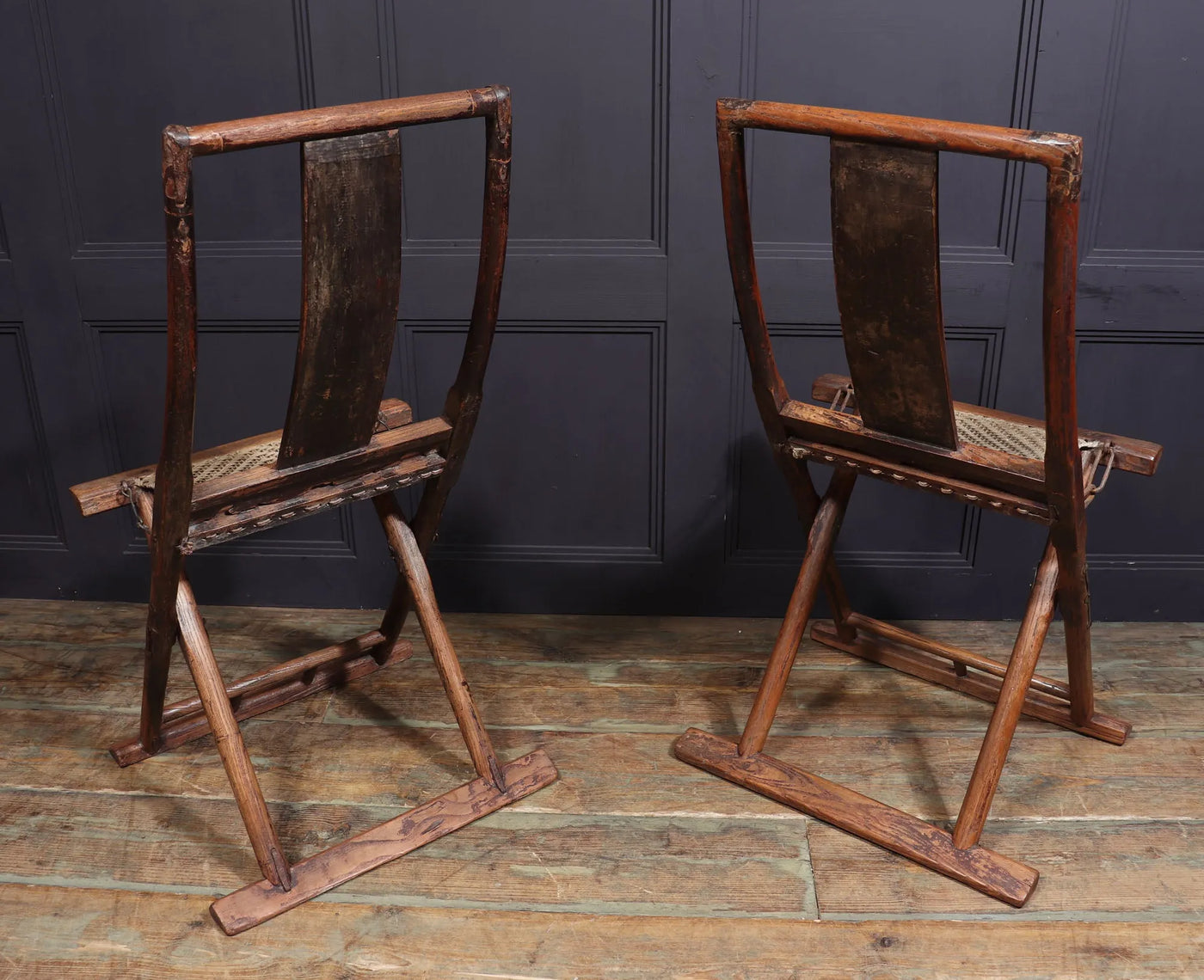 Pair of 17th century Chinese Folding Traveling Chairs