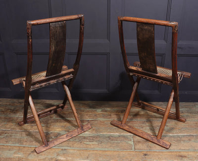 Pair of 17th century Chinese Folding Traveling Chairs