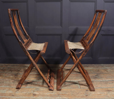 Pair of 17th century Chinese Folding Traveling Chairs