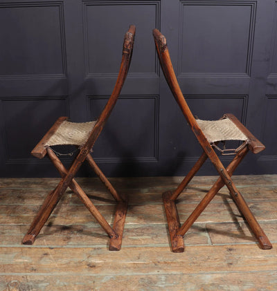 Pair of 17th century Chinese Folding Traveling Chairs