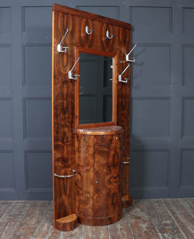 Art Deco Figured Walnut Hall Stand, 1930s