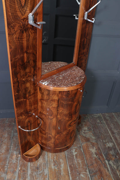Art Deco Figured Walnut Hall Stand, 1930s