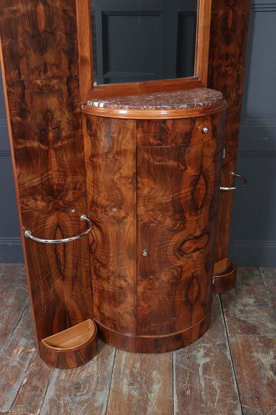 Art Deco Figured Walnut Hall Stand, 1930s