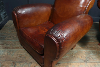 Pair of French Leather Club chairs