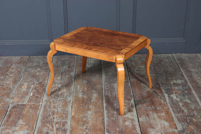 Italian Art Deco Walnut & Zebrano Side Table – c.1930s