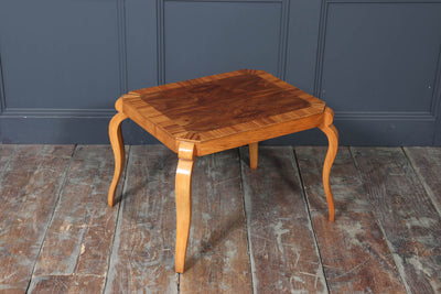 Italian Art Deco Walnut & Zebrano Side Table – c.1930s