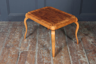 Italian Art Deco Walnut & Zebrano Side Table – c.1930s