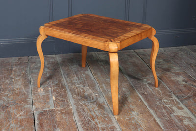 Italian Art Deco Walnut & Zebrano Side Table – c.1930s