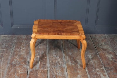 Italian Art Deco Walnut & Zebrano Side Table – c.1930s