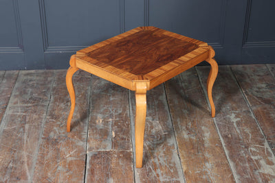 Italian Art Deco Walnut & Zebrano Side Table – c.1930s