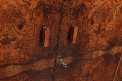 English Art Deco Figured Walnut Sideboard
