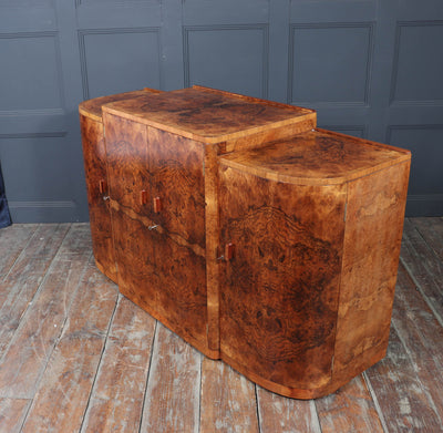 English Art Deco Figured Walnut Sideboard